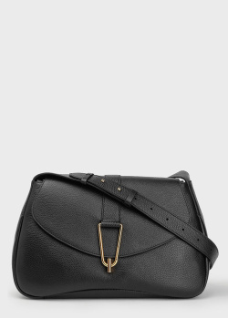 Чорна сумка Coccinelle Himma із декором на клапані, фото