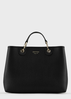 Черная сумка Emporio Armani MyEA Bag на широком ремне, фото