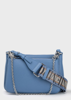 Блакитна сумка Emporio Armani із фактурним візерунком, фото