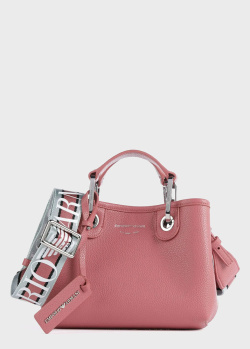 Розовая сумка Emporio Armani с брендовым декором, фото