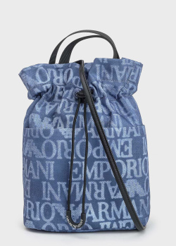 Сумка-мешок Emporio Armani синего цвета, фото
