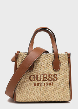 Плетена сумка Guess Silvana з контрастними деталями, фото