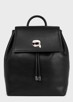 Рюкзак зі шкіри Karl Lagerfeld чорного кольору, фото