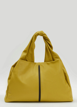 Жовта сумка Di Gregorio з м'якої шкіри, фото