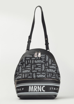 Чорний рюкзак Marina Creazioni з білими написами, фото