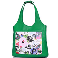 Зеленая сумка Marina Creazioni с цветочным принтом, фото