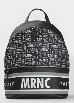 Большой рюкзак Marina Creazioni черный с белым лого, фото