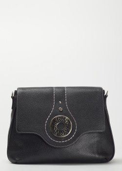 Черная сумка Marina Creazioni с декором на клапане, фото