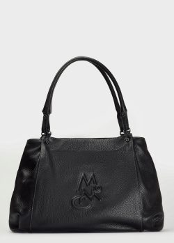 Чорна сумка Marina Creazioni з фірмовим тисненням, фото