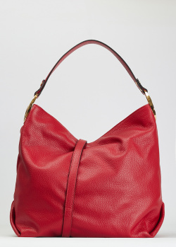 Красная сумка-хобо Di Gregorio с декором, фото