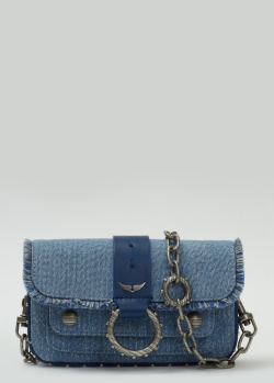 Джинсова сумка Zadig & Voltaire Kate синього кольору, фото