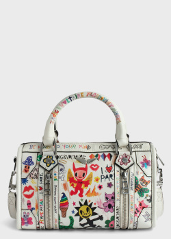 Белая сумка с цветным дизайном Zadig & Voltaire Sunny со съемным ремнем, фото
