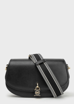 Чорна сумка Michael Kors із брендовим декором, фото