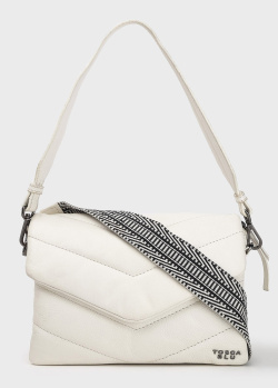 Белая сумка Tosca Blu Pancake с геометрической стежкой, фото