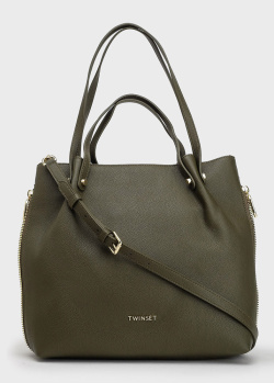 Зелена сумка Twin-Set із золотистою фурнітурою, фото