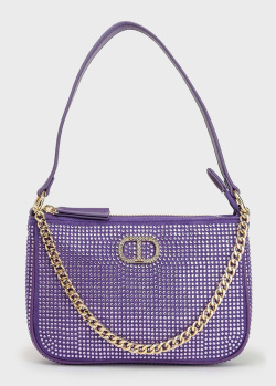 Фіолетова сумка Twin-Set Petite зі стразами по всій поверхні, фото