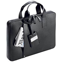 Чорний портфель для ноутбука S.T.Dupont Diamond Extra Flat зі шкіри, фото