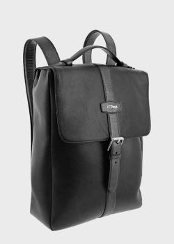Черный рюкзак S.T.Dupont Line D Soft Diamond из мягкой кожи, фото