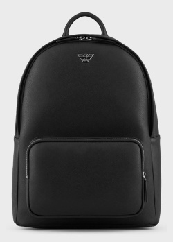 Черный рюкзак Emporio Armani с накладным карманом, фото