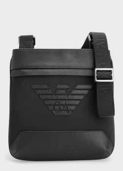 Чорна сумка Emporio Armani з нашивкою-логотипом, фото