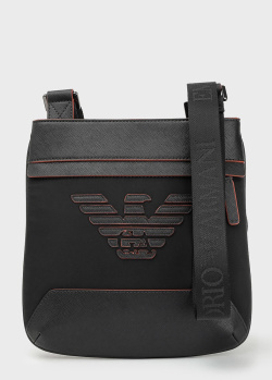 Чорна сумка Emporio Armani з тисненням сап'яно, фото