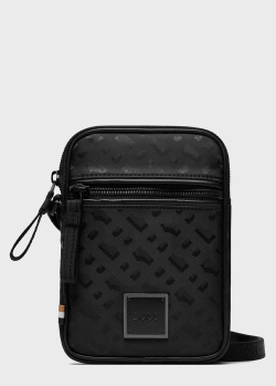 Черная сумка Hugo Boss с брендовым декором, фото