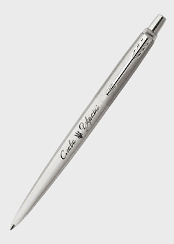 Кулькова ручка Parker Jotter 17 SS із написом сріблястого кольору, фото