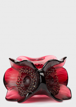 Подсвечник Lalique Rouge Three Anemone красного цвета, фото