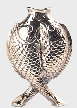 Срібна сталева ваза Christofle Риби 15см, фото