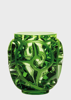 Зеленая хрустальная ваза Lalique Tourbillons Limited Edition 999, фото