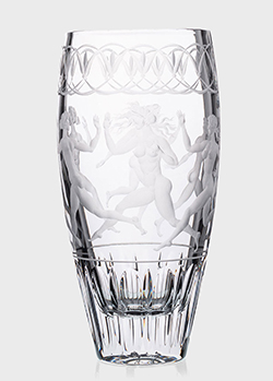 Кришталева ваза Faberge з гравірованим малюнком, фото