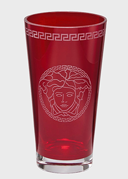 Хрустальная красная ваза Rosenthal Versace Medusa Crystal Red 24см, фото