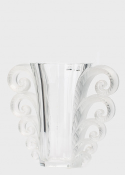 Ваза с завитками Lalique Beauvais 19см из прозрачного хрусталя, фото
