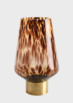 Стеклянная ваза на металлической основе Goebel Accessoires Amber Rain 40см, фото