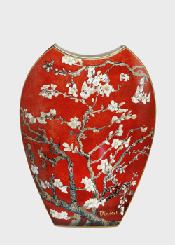 Декоративная фарфоровая ваза Goebel Artis Orbis Vincent van Gogh Vase Almond Tree Red Limited Edition 45см, фото