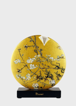 Декоративна ваза на дерев'яній основі Goebel Artis Orbis Almond Tree Gold 22,5см, фото