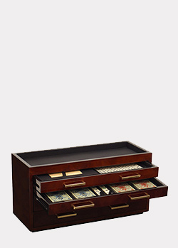 Скринька Wolf 1834 Casino для зберігання ігрових аксесуарів коричневого кольору, фото
