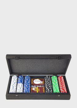 Набір для покеру в дерев'яному футлярі Manopoulos 39x22см, фото