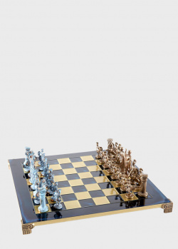 Шахматы Manopoulos из латуни синего цвета, фото