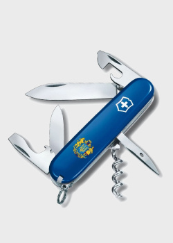 Складной нож с синей рукоятью Victorinox Spartan Ukraine Большой Герб Украины 12 функций, фото