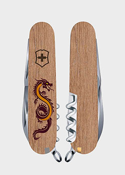 Складной нож Victorinox Spartan Zodiac 3D Деревянный Дракон 12 функций, фото
