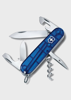 Нож складной с прозрачной синей рукоятью Victorinox Spartan на 12 предметов, фото
