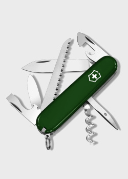 Зеленый складной нож Victorinox Camper на 13 функций, фото
