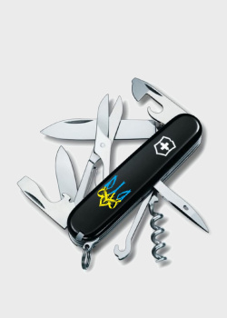 Складной нож Victorinox Сlimber Ukraine Трезубец готический сине-желтый 14 функций, фото