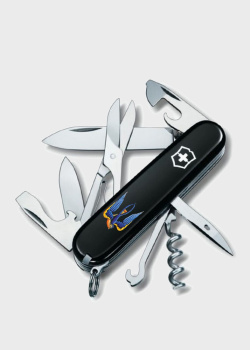 Складной швейцарский нож Victorinox Сlimber Ukraine Трезубец-Ласточка 14 функций, фото