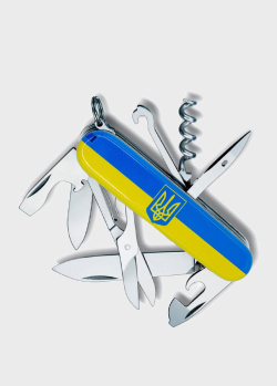 Складной нож Victorinox Сlimber Ukraine Герб на флаге 14 функций, фото