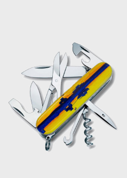 Швейцарский складной нож Victorinox Сlimber Ukraine Марка с трактором 14 функций, фото