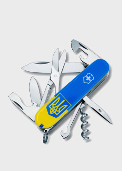 Нож складной Victorinox Сlimber Ukraine Герб на флаге 14 функций, фото