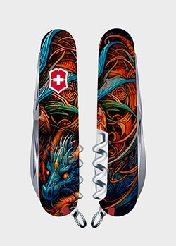 Нож складной Victorinox Climber Zodiac Сапфировый Дракон 14 функций, фото