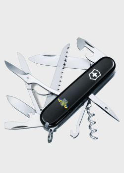 Складной нож Victorinox Huntsman Ukraine Герб Украины с лентой 15 функций, фото